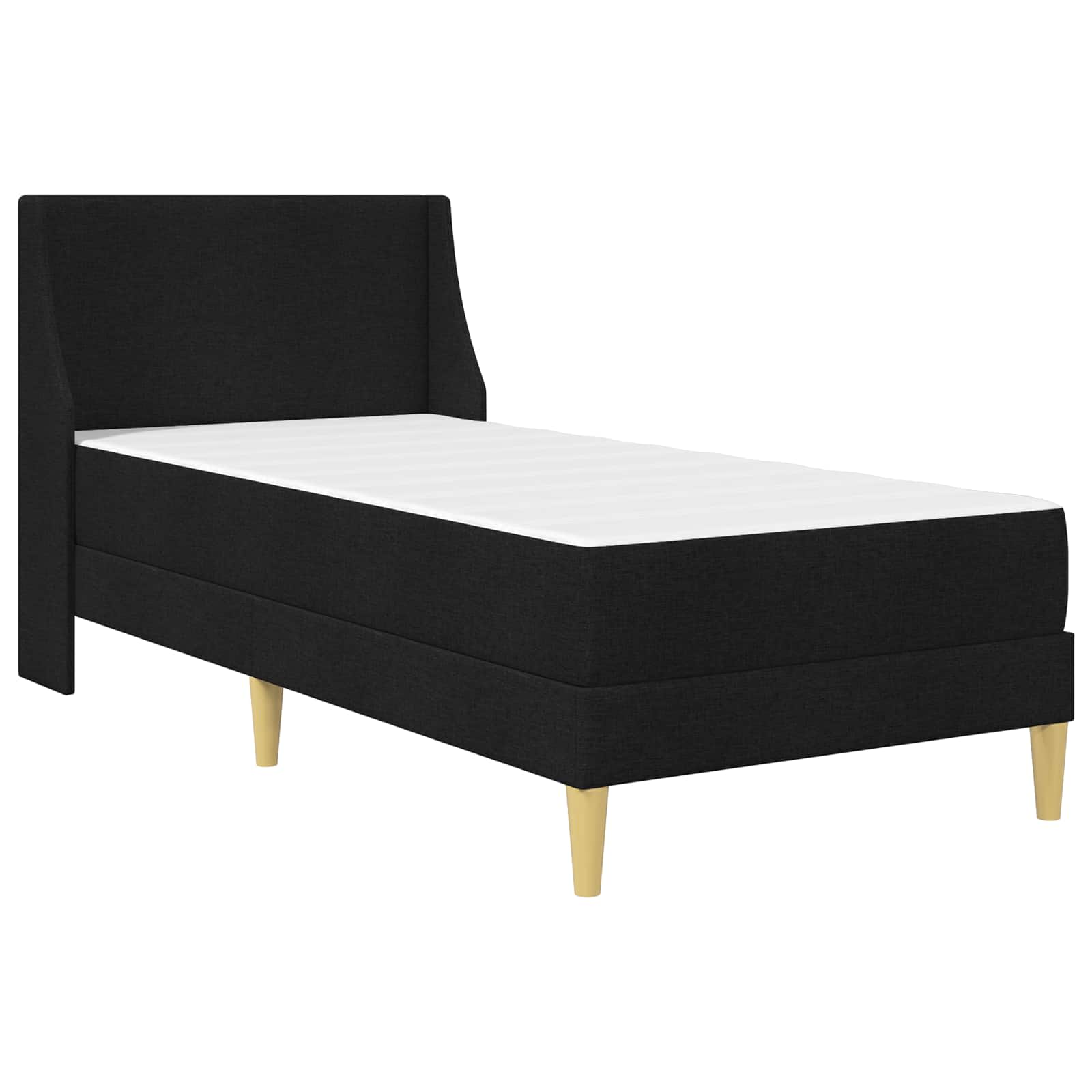 Okvir kreveta s madracem s uzglavljem Crna 90 x 190 cm tkanina