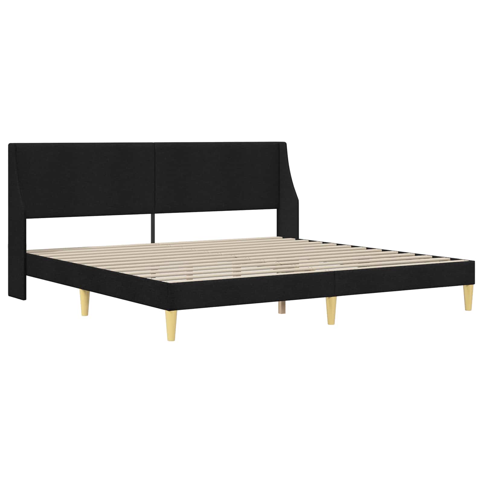 Okvir kreveta s madracem s uzglavljem Crna 180 x 200 cm tkanina