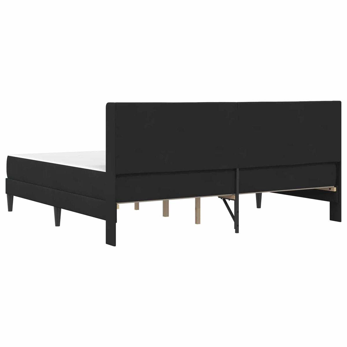 Okvir kreveta s madracem s uzglavljem Crna 180 x 200 cm Baršun