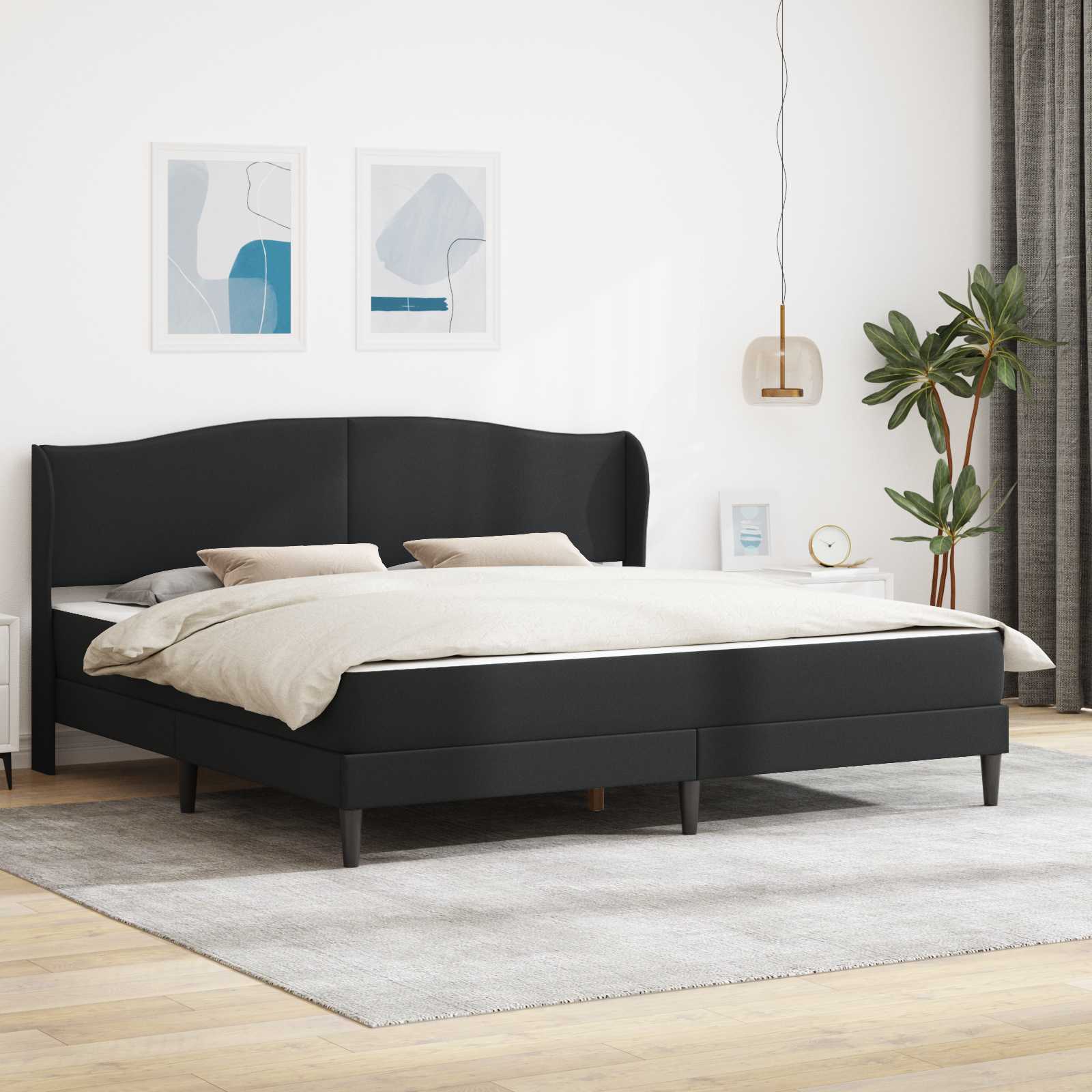 Krevetna konstrukcija Crna 180 x 200 cm Umjetna koža