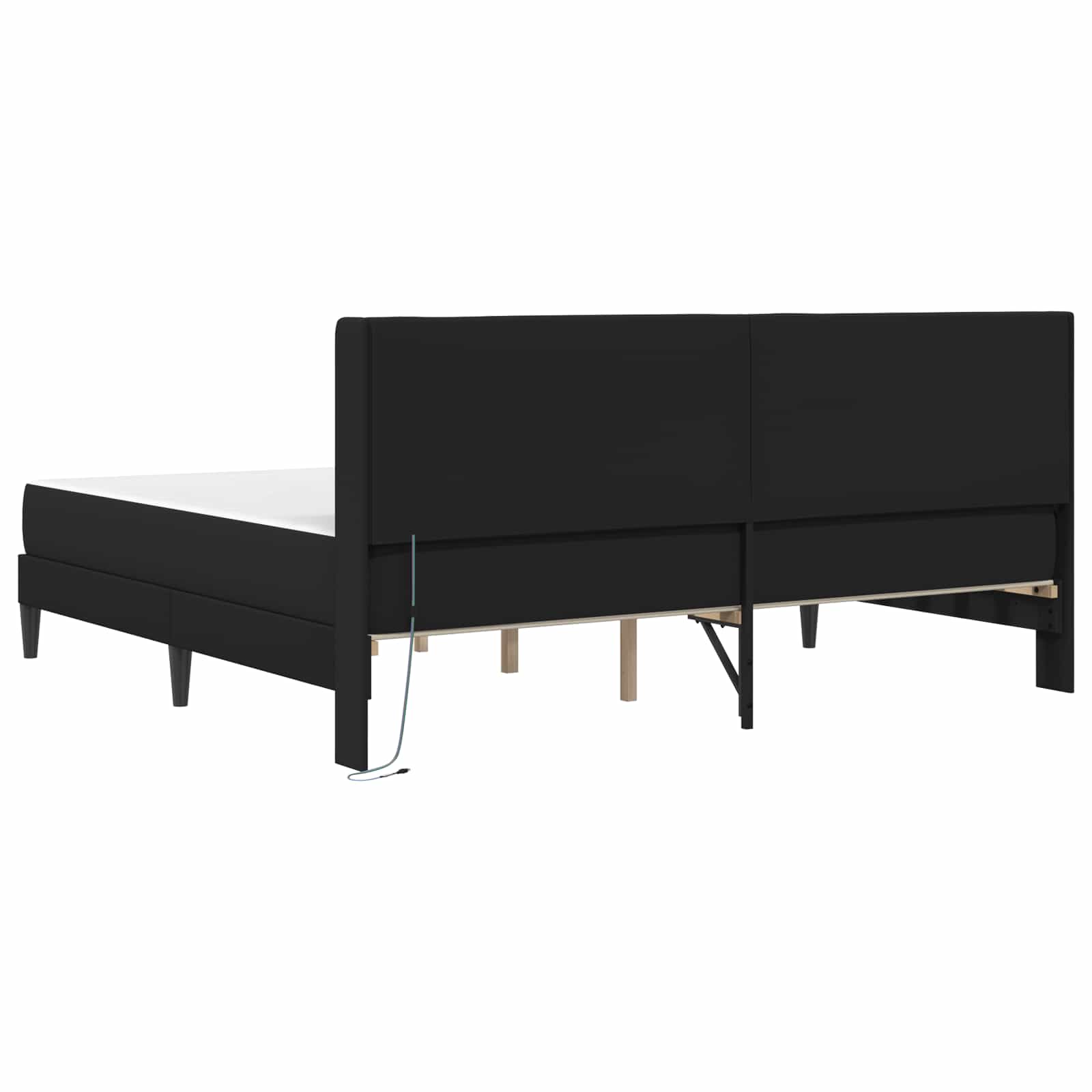 Okvir kreveta s madracem Crna 180 x 200 cm Lažna koža