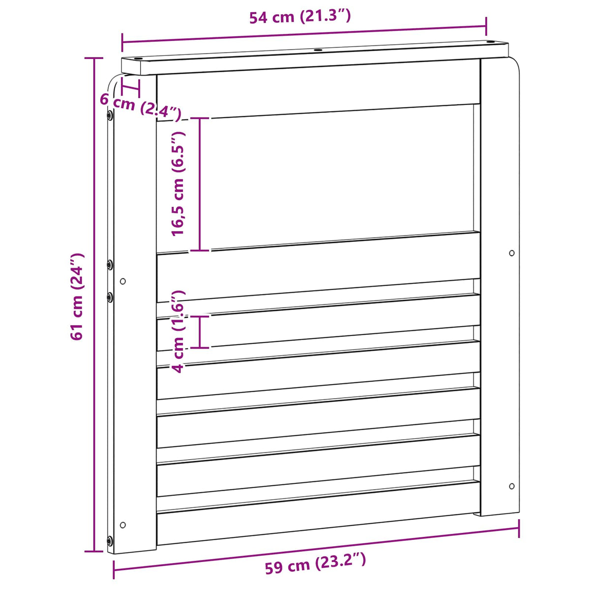 Modul naslona za ruke 2 pcs Bijela 59 x 6 x 61 cm