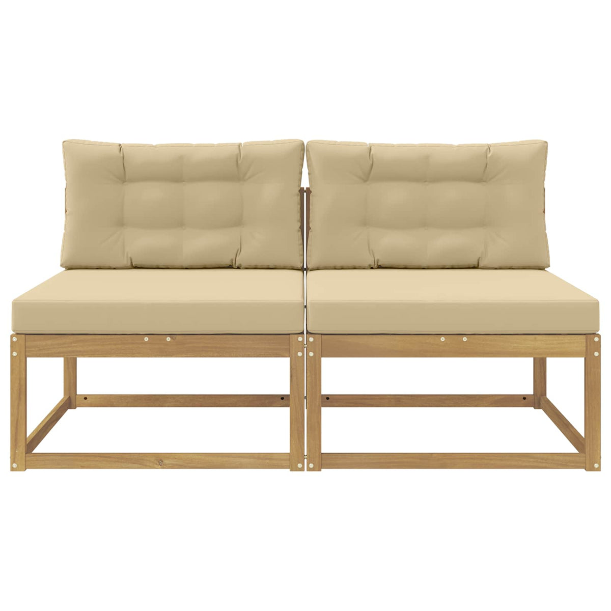 2 Komad Srednja sofa za van Poliester Bijela