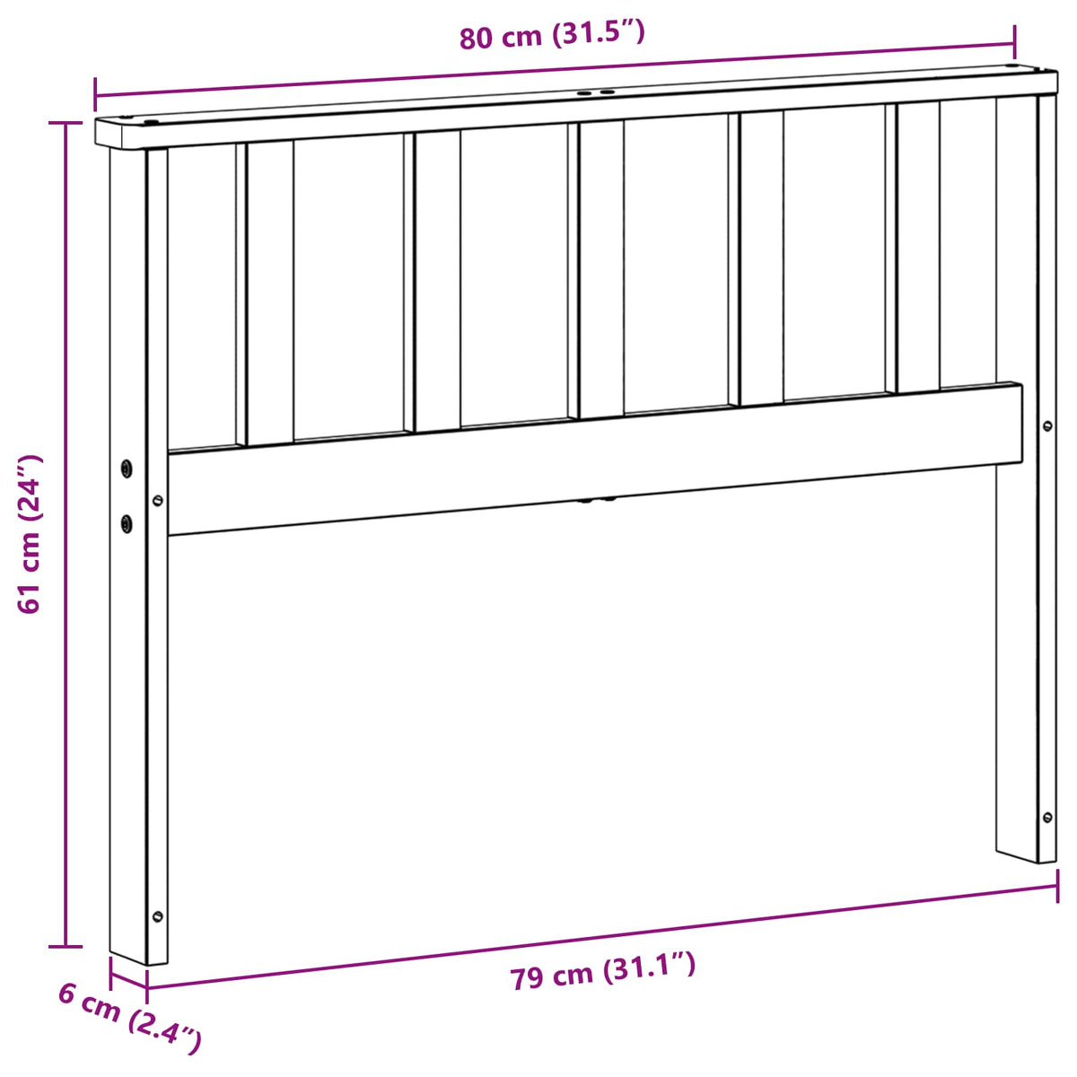 Modul naslonjača 2 pcs Bijela 80 x 6 x 61 cm