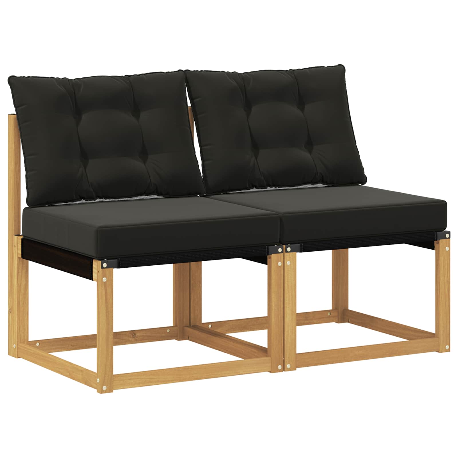2 Komad Srednja sofa za van Masivno bagremovo drvo, Tekstilen