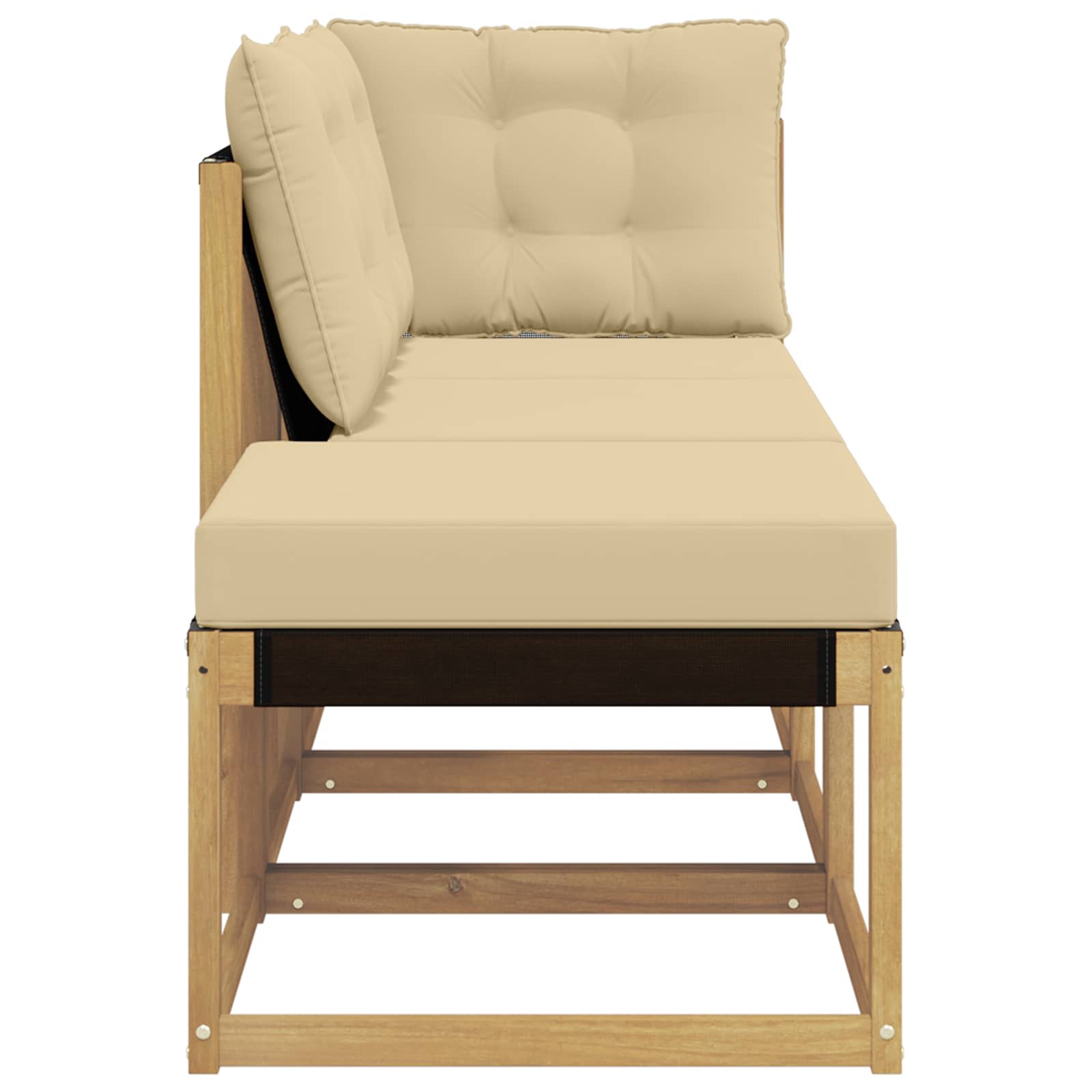 3 kom. Sekcionalna sofa Masivno bagremovo drvo, Tekstilen