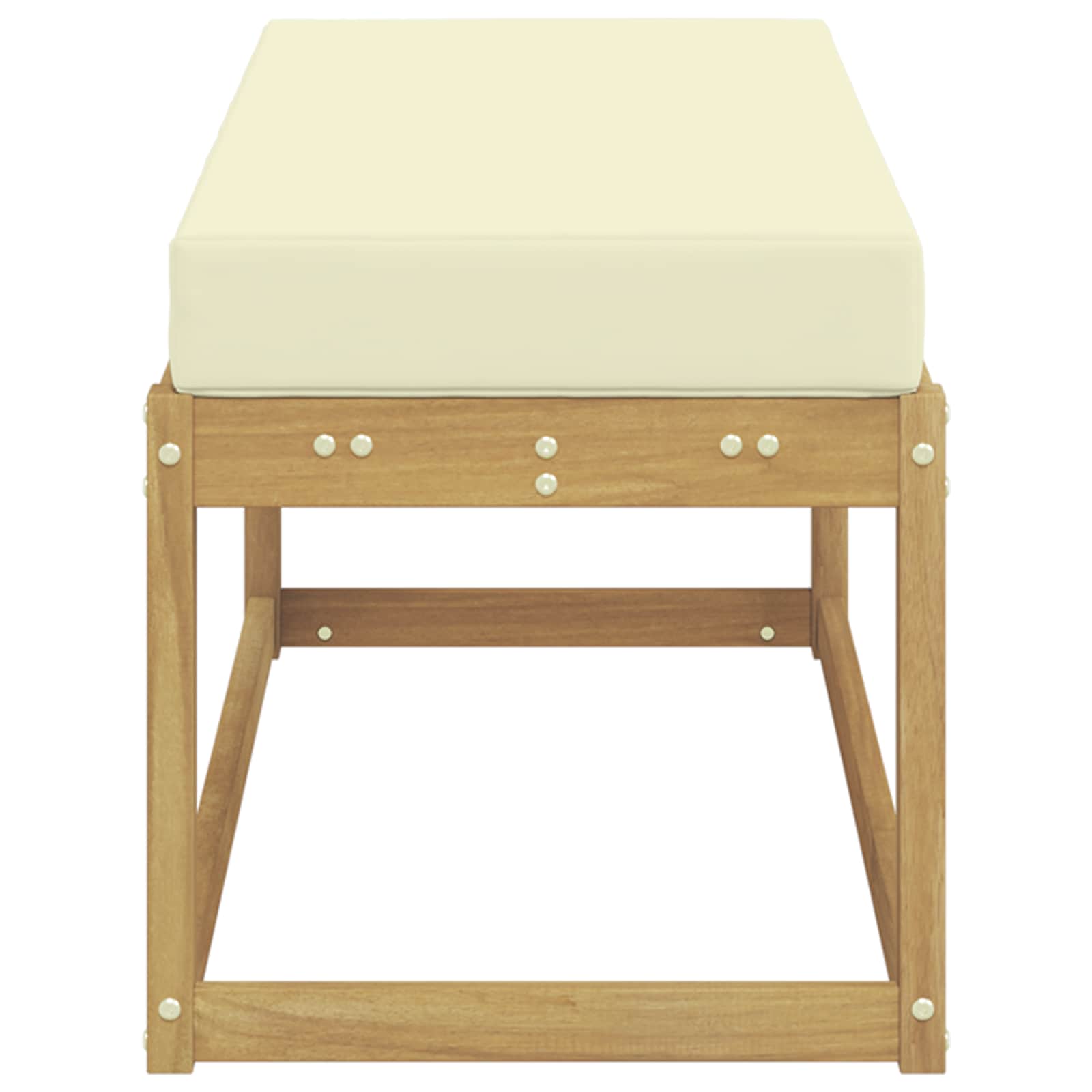 Vanjska stolica klupa s jastukom Bijela 115 x 43 x 45 cm