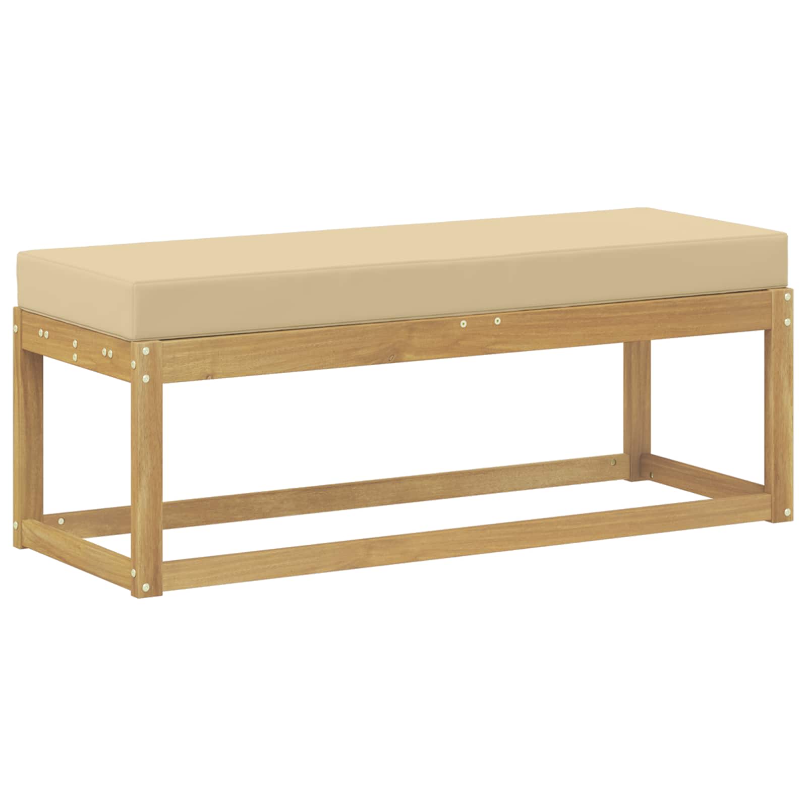 Vanjska stolica klupa s jastukom Bijela 115 x 43 x 45 cm