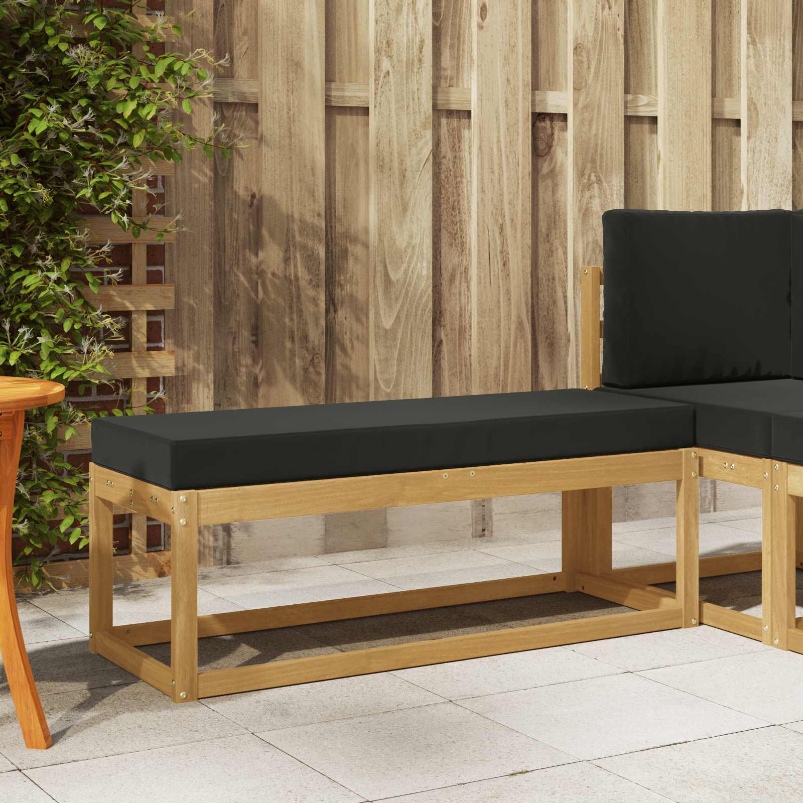 Vanjska stolica klupa s jastukom Bijela 115 x 43 x 45 cm