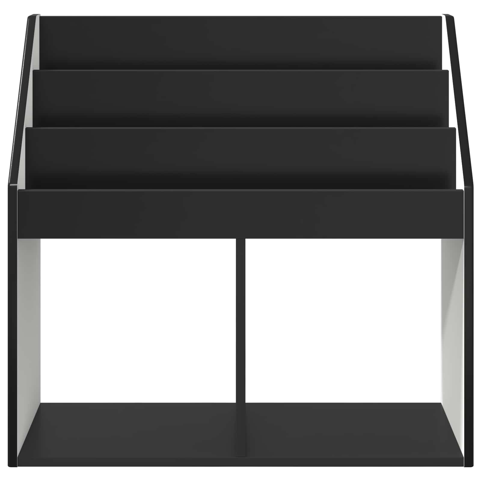 Polica za knjige za djecu s pohranom Crna 72,5 x 29,5 x 69 cm