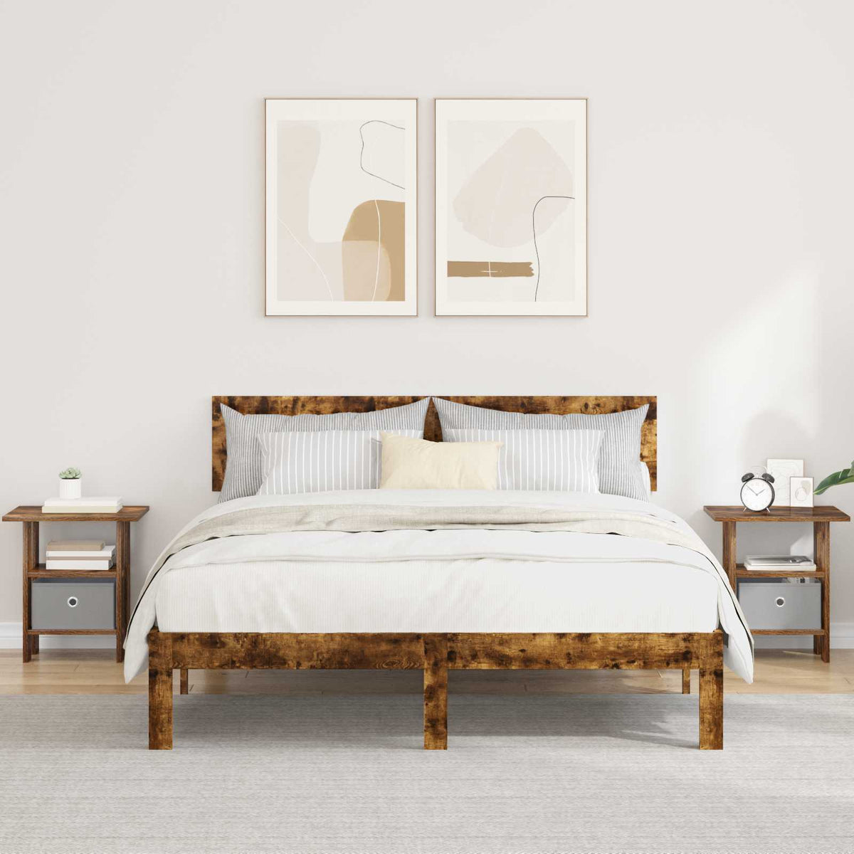Noćni ormarić s ladicama 2 pcs Dimljeni hrast 41 x 40 x 45 cm