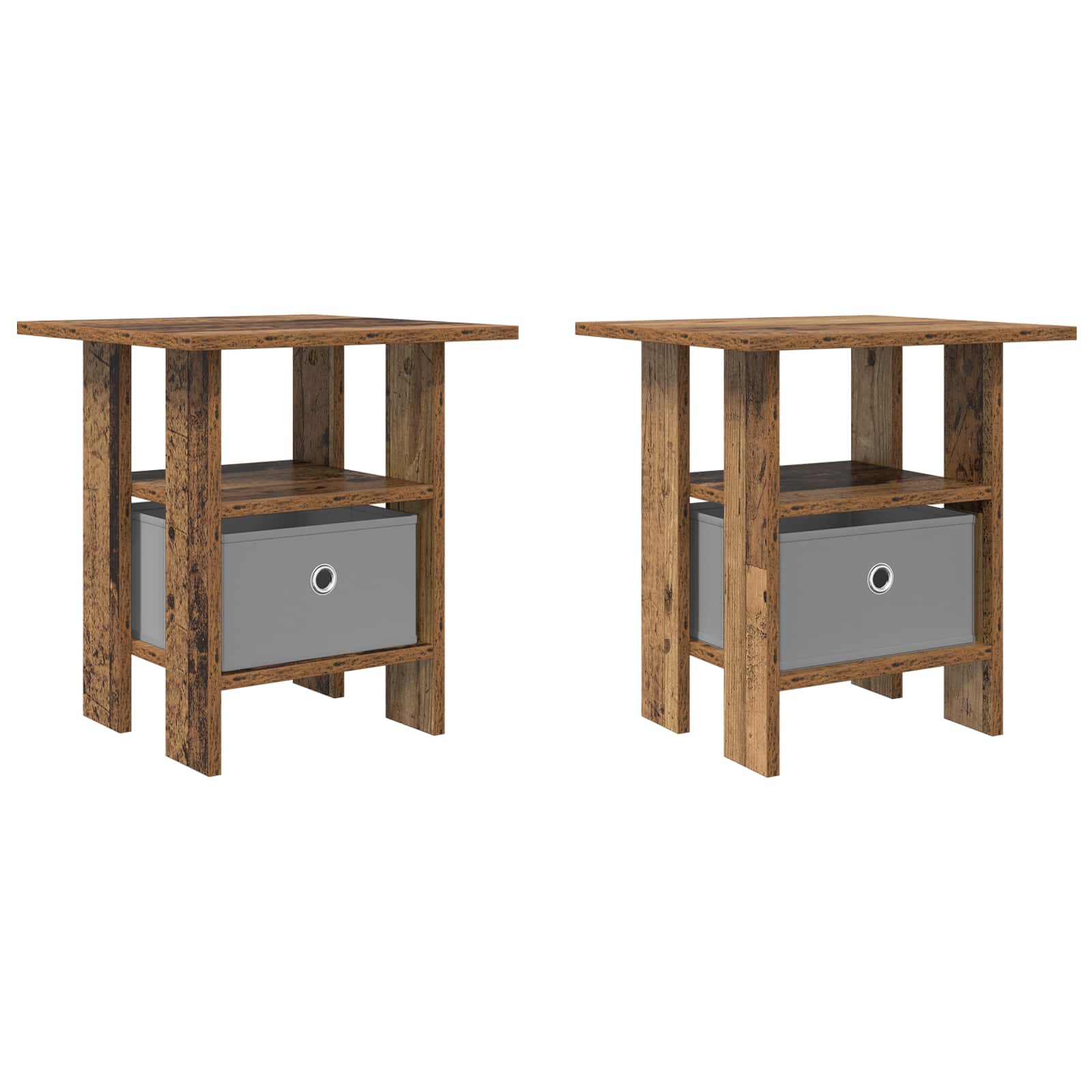 Noćni ormarić s ladicama 2 pcs Staro drvo 41 x 40 x 45 cm
