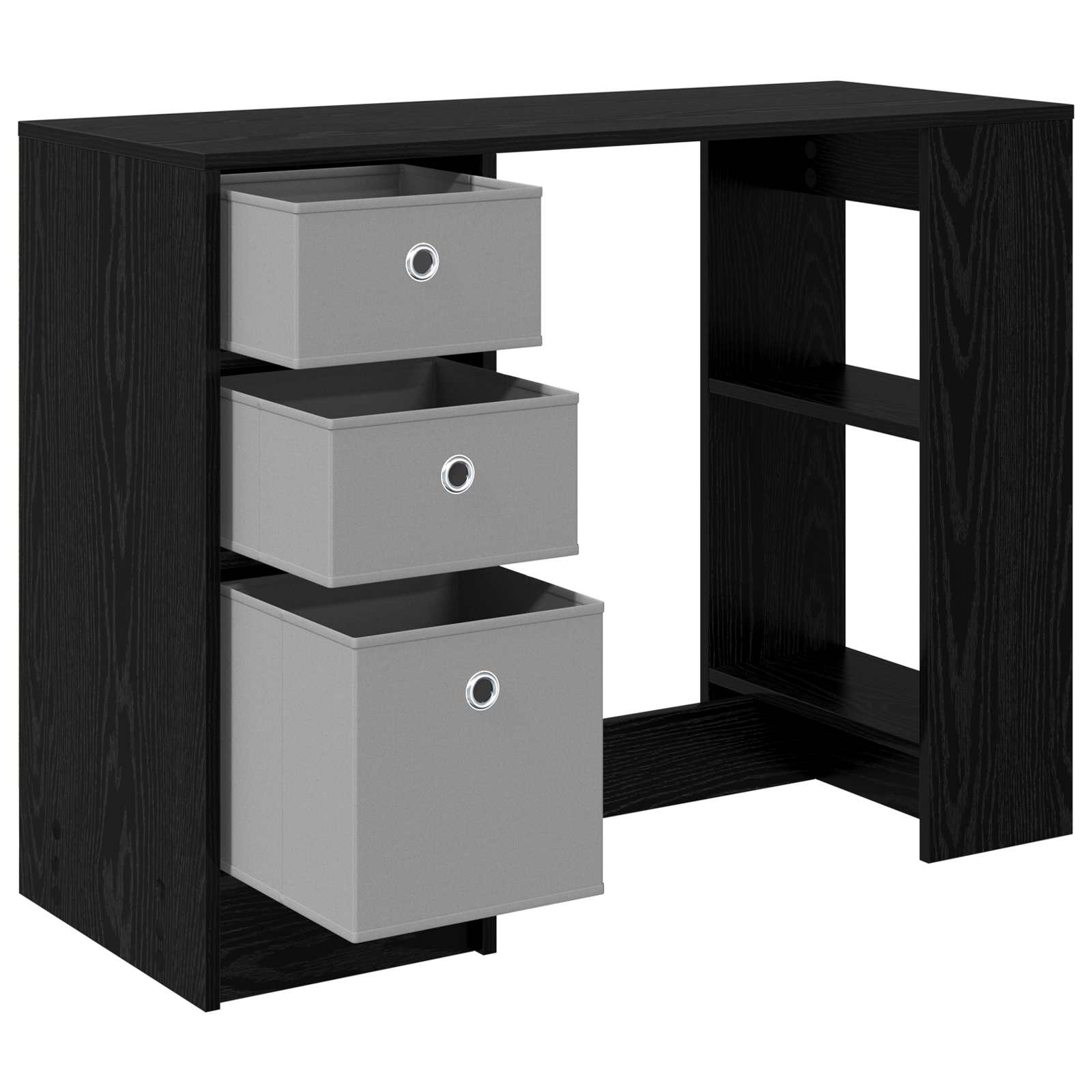 Stol s ladicama Crni hrast 100 x 40 x 75 cm Konstruirano drvo