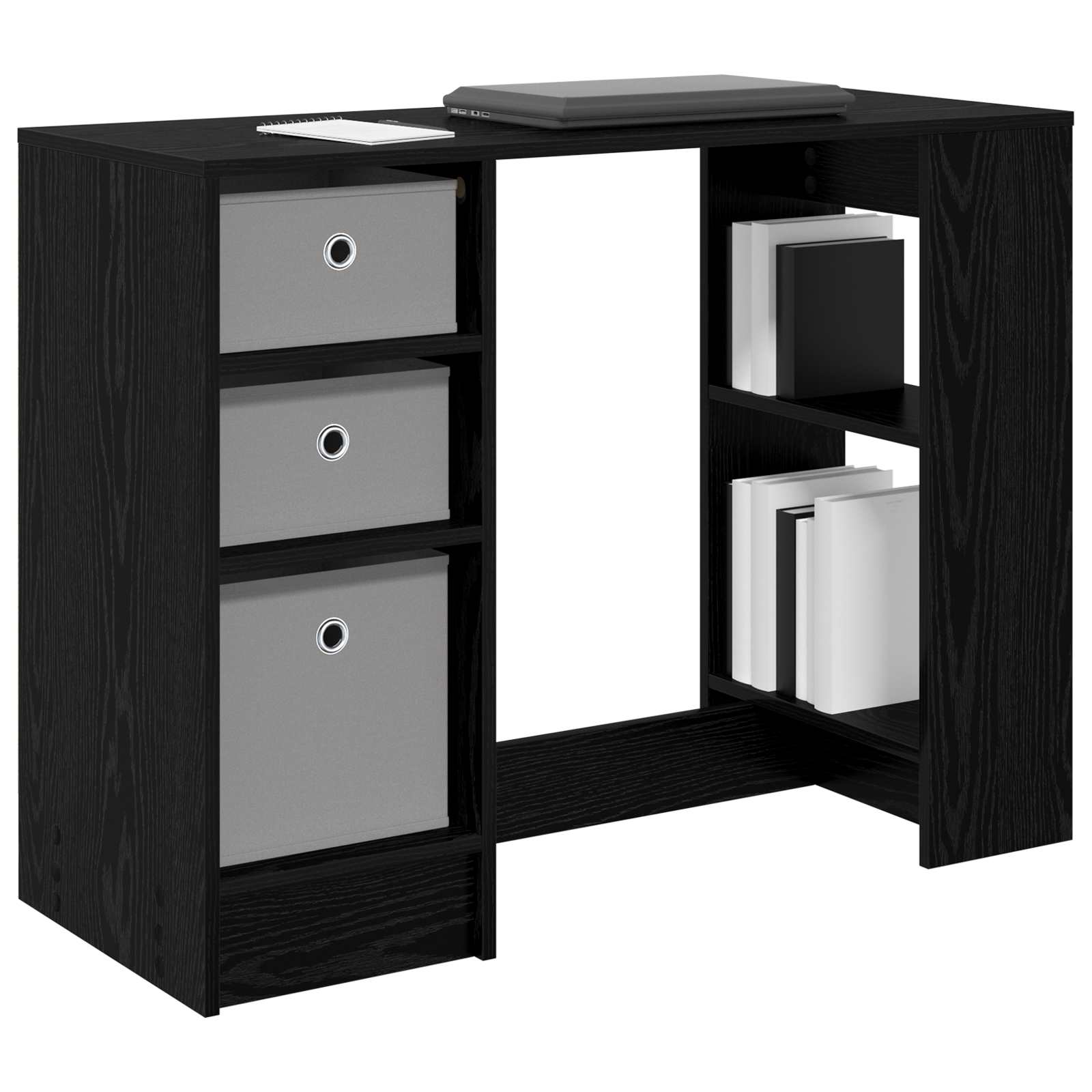 Stol s ladicama Crni hrast 100 x 40 x 75 cm Konstruirano drvo