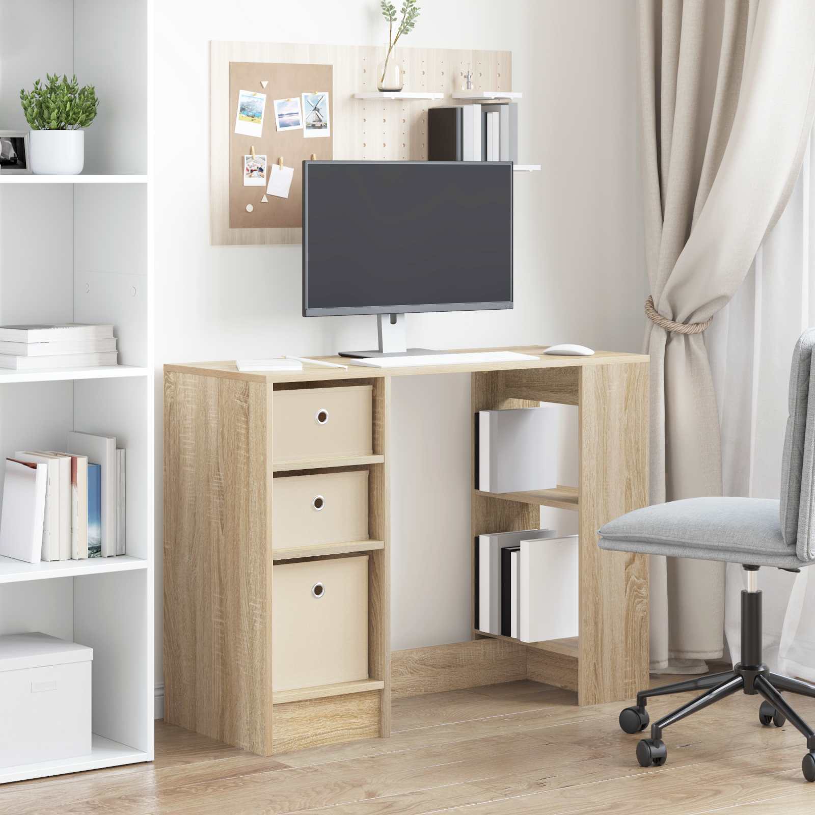 Stol s ladicama Sonoma hrast 100 x 40 x 75 cm Konstruirano drvo