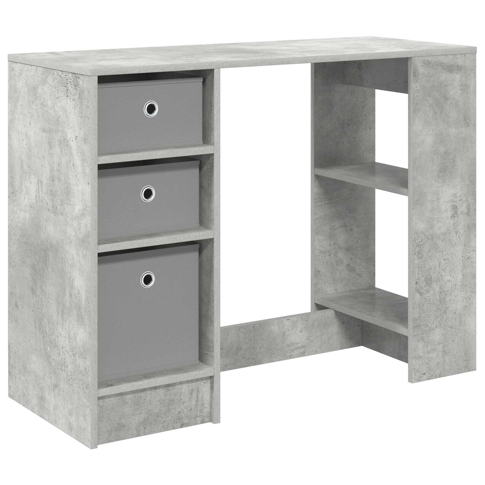 Stol s policom Betonski sivi 100 x 40 x 75 cm Konstruirano drvo
