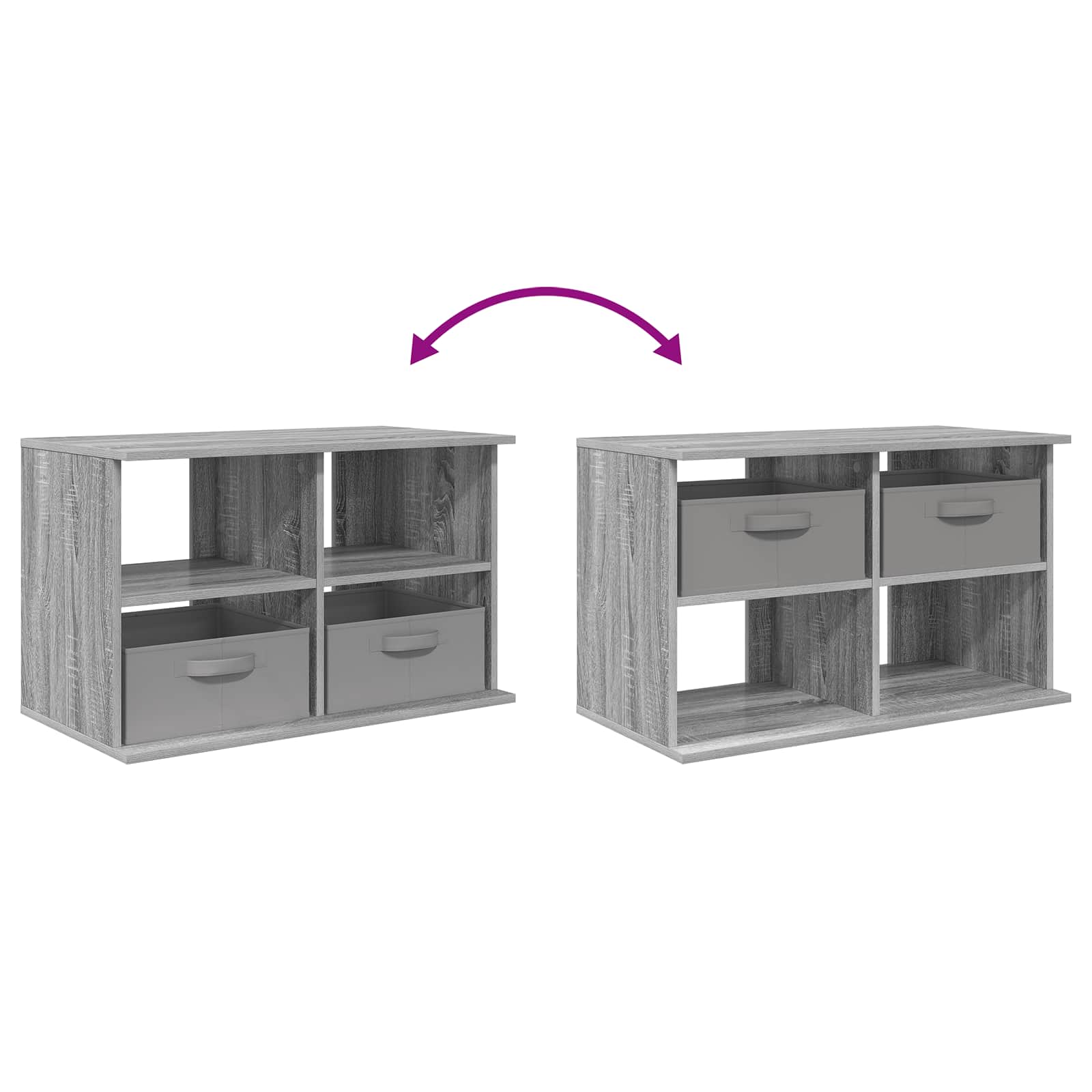 Stalak za TV s ladicama Siva Sonoma 79 x 40 x 48 cm