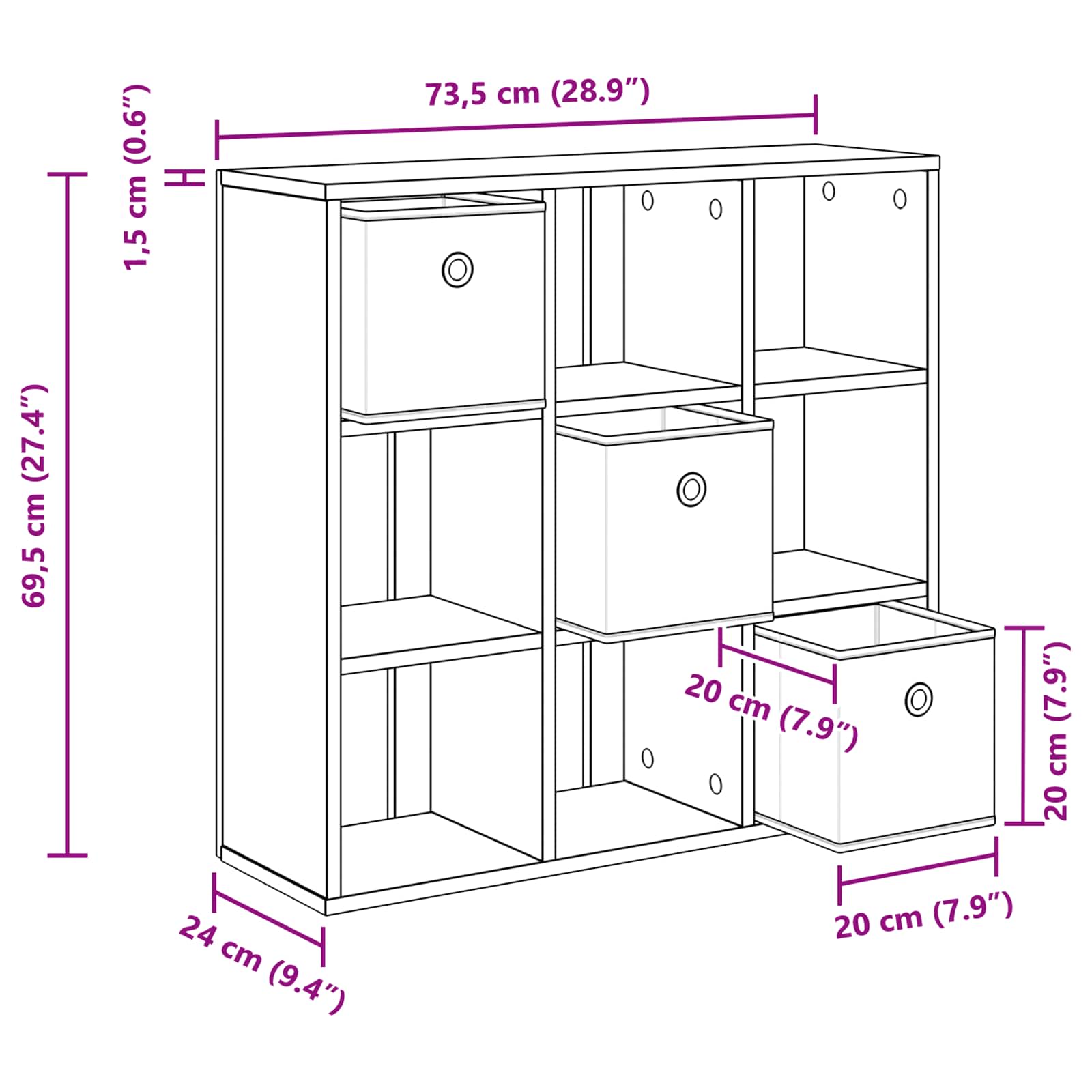 Kreveta s ladicama Staro drvo 73,5 x 24 x 69,5 cm