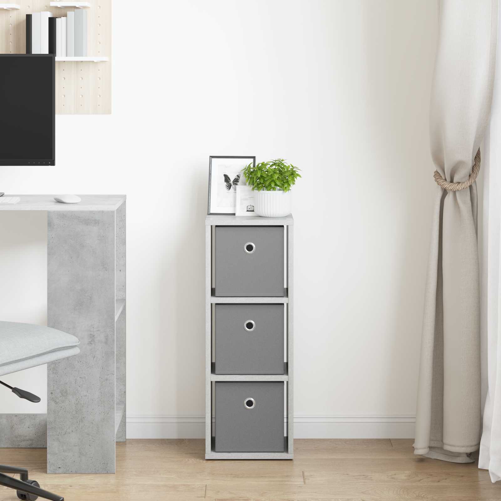 Kreveta s ladicama Betonski sivi 25,5 x 22 x 69,5 cm