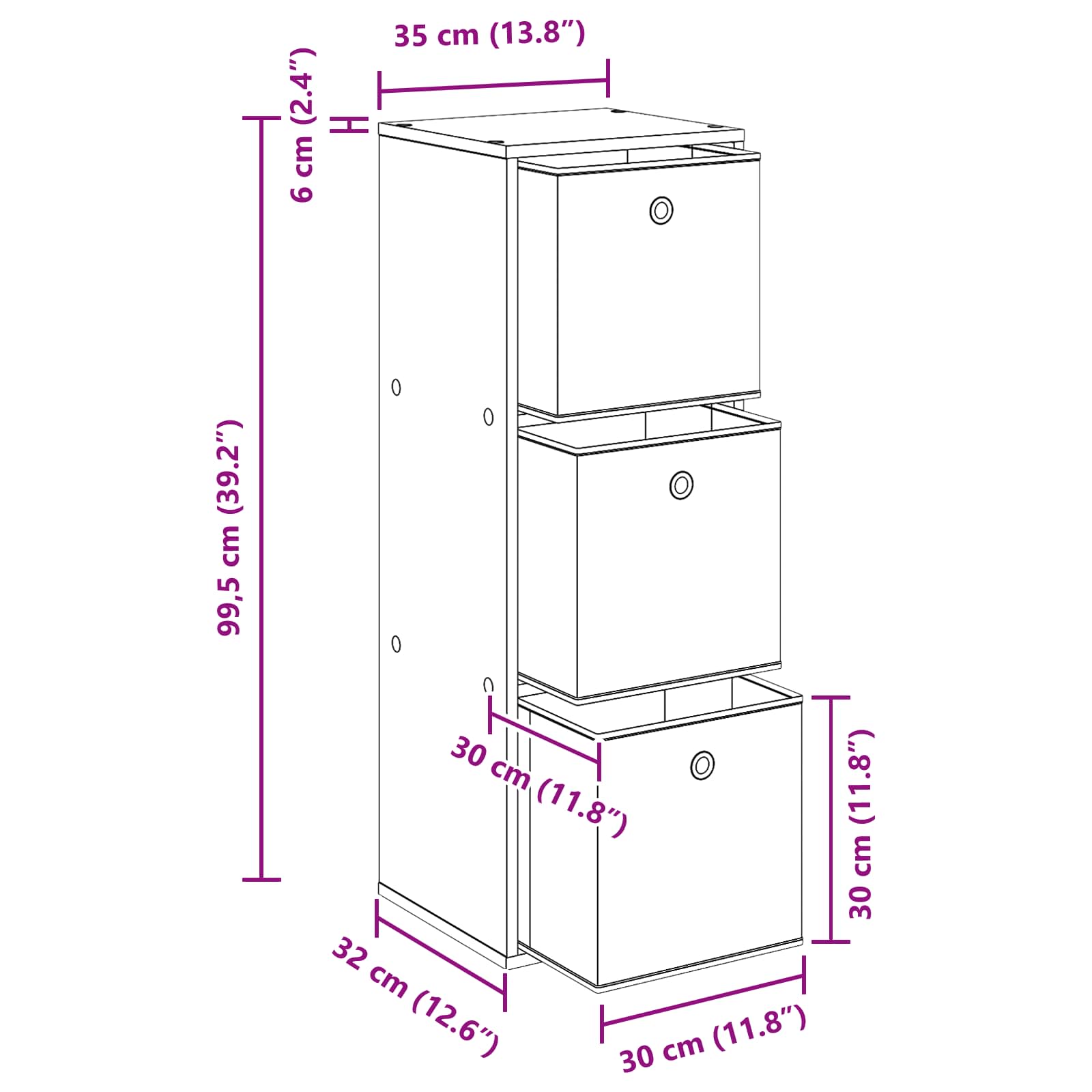 Kreveta s ladicama Crni hrast 35 x 32 x 99,5 cm