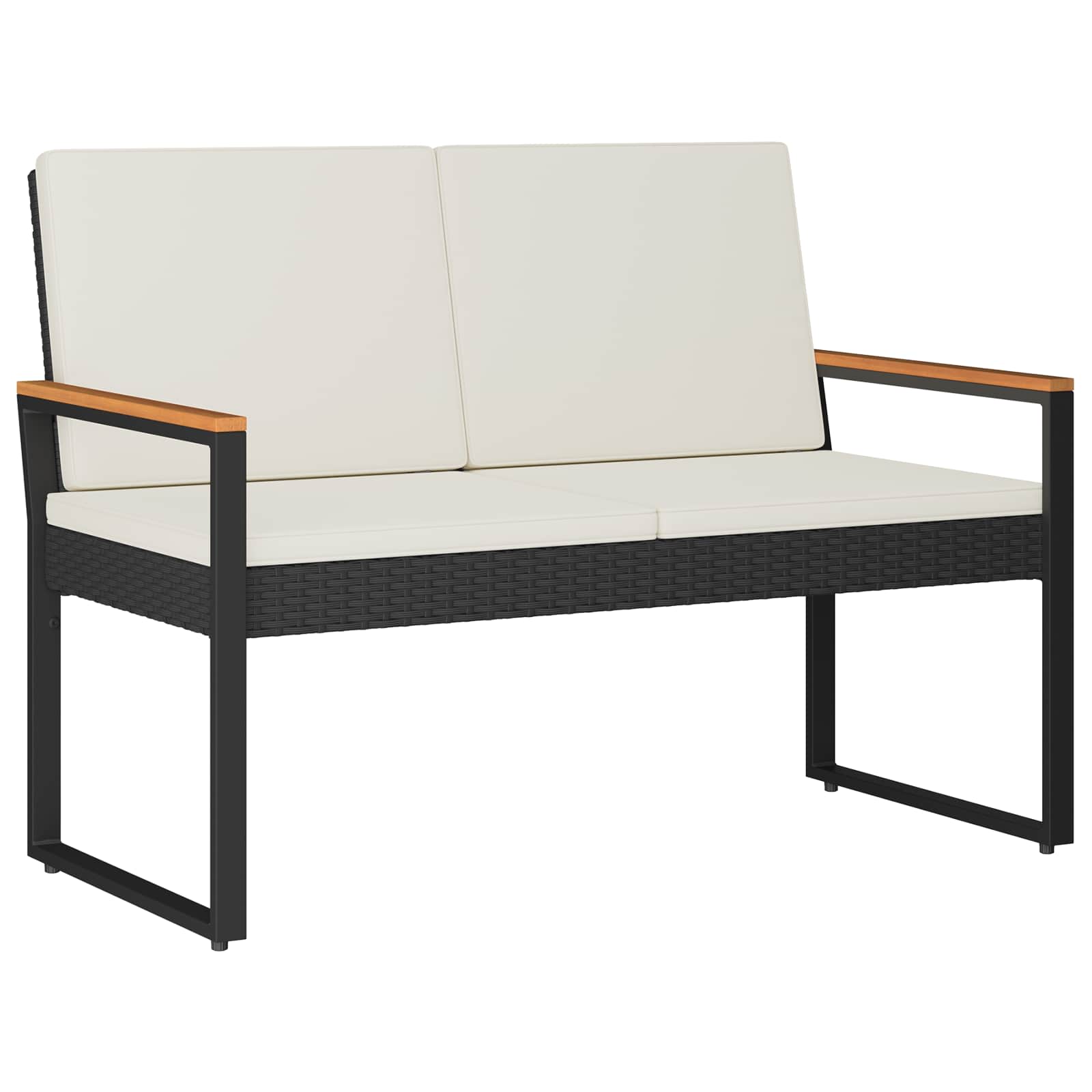 Set vanjskog namještaja 4 pcs Crna i krem-bijela poliratan