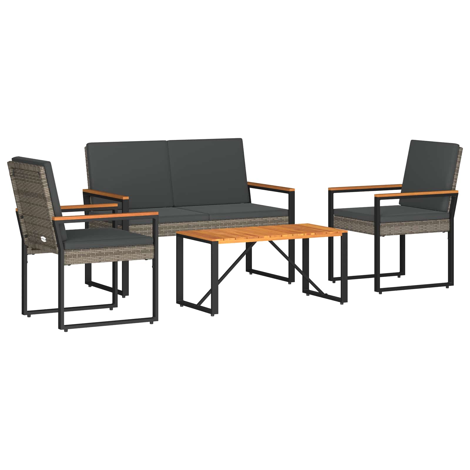Set vanjskog namještaja 4 pcs Siva i tamno siva poliratan