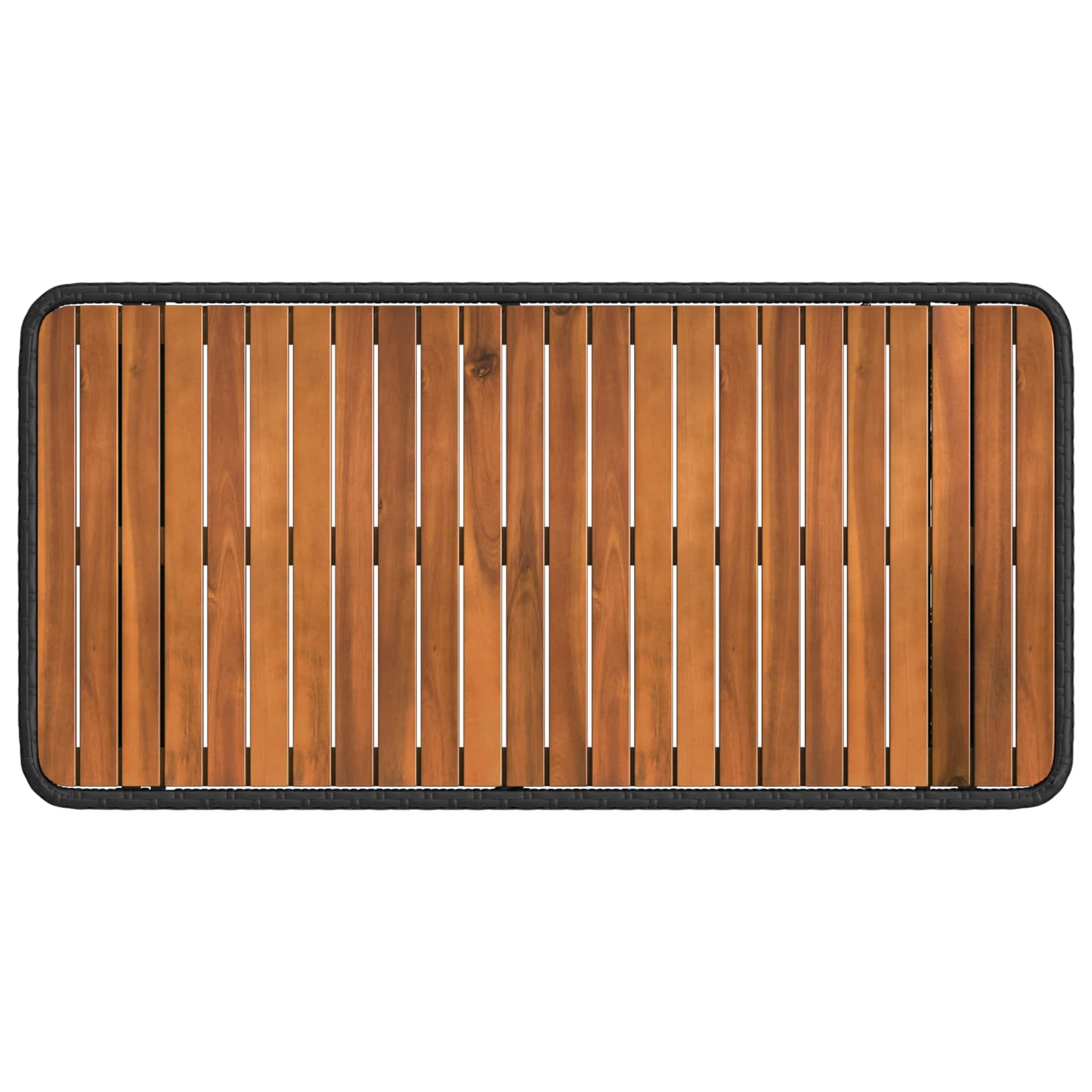 Vrtni set za objed 4 pcs Crna i Siva Poli Ratan i Drvo Akacije
