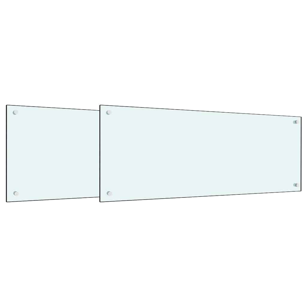 Kuhinjski zid 2 pcs Bijelo 100 x 40 cm Staklo otporno na udarce