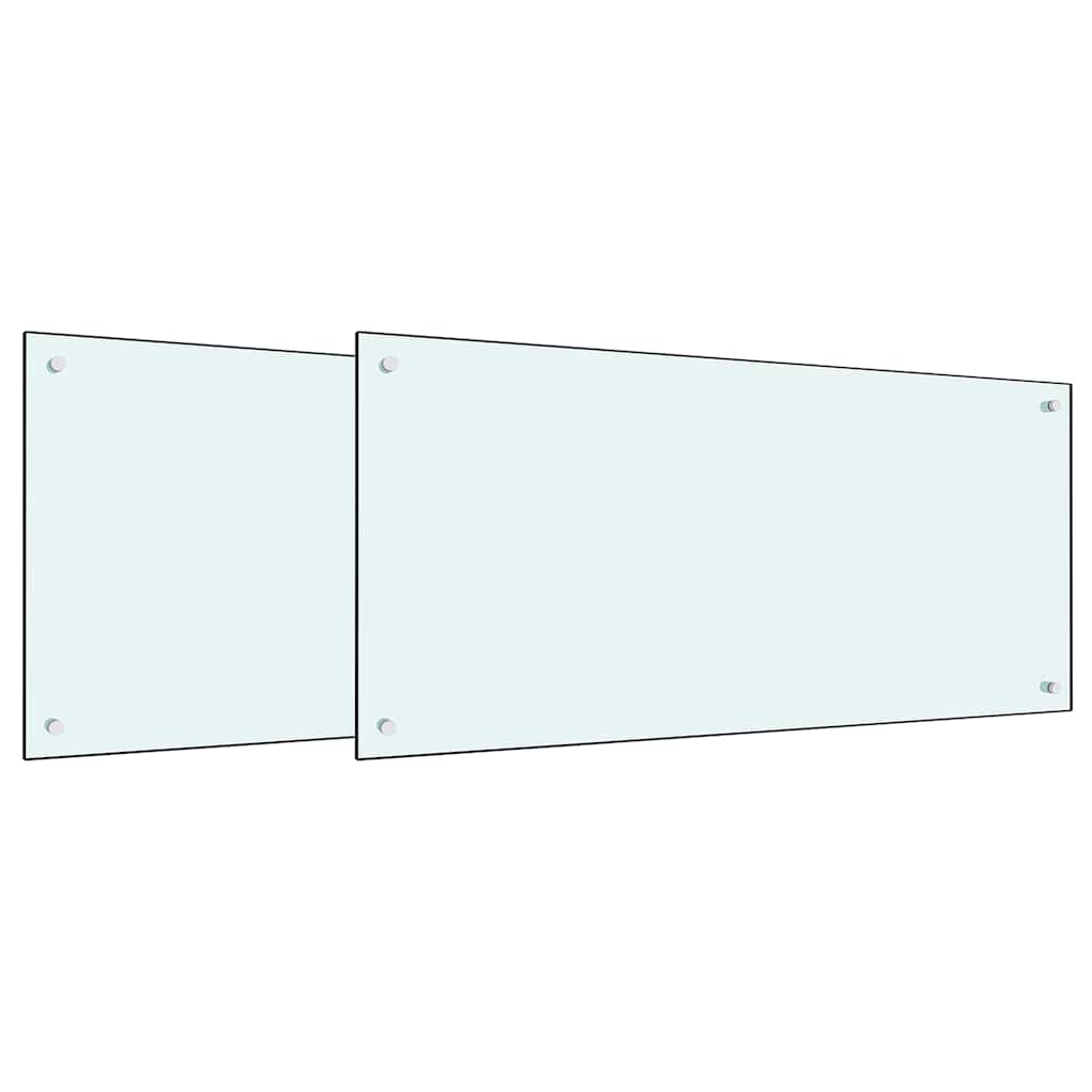 Kuhinjski zid 2 pcs Bijelo 100 x 50 cm Staklo otporno na udarce