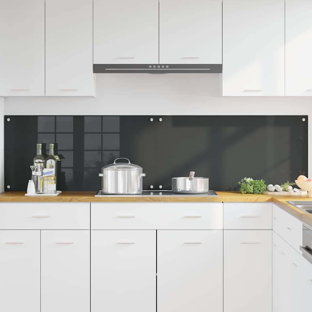Kuhinjski zid 2 pcs Tamno siva 100 x 50 cm