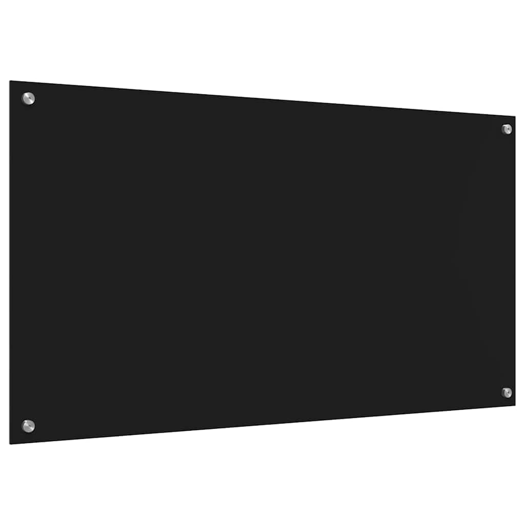 Kuhinjski zid 2 pcs Crna 110 x 60 cm Staklo otporno na udarce