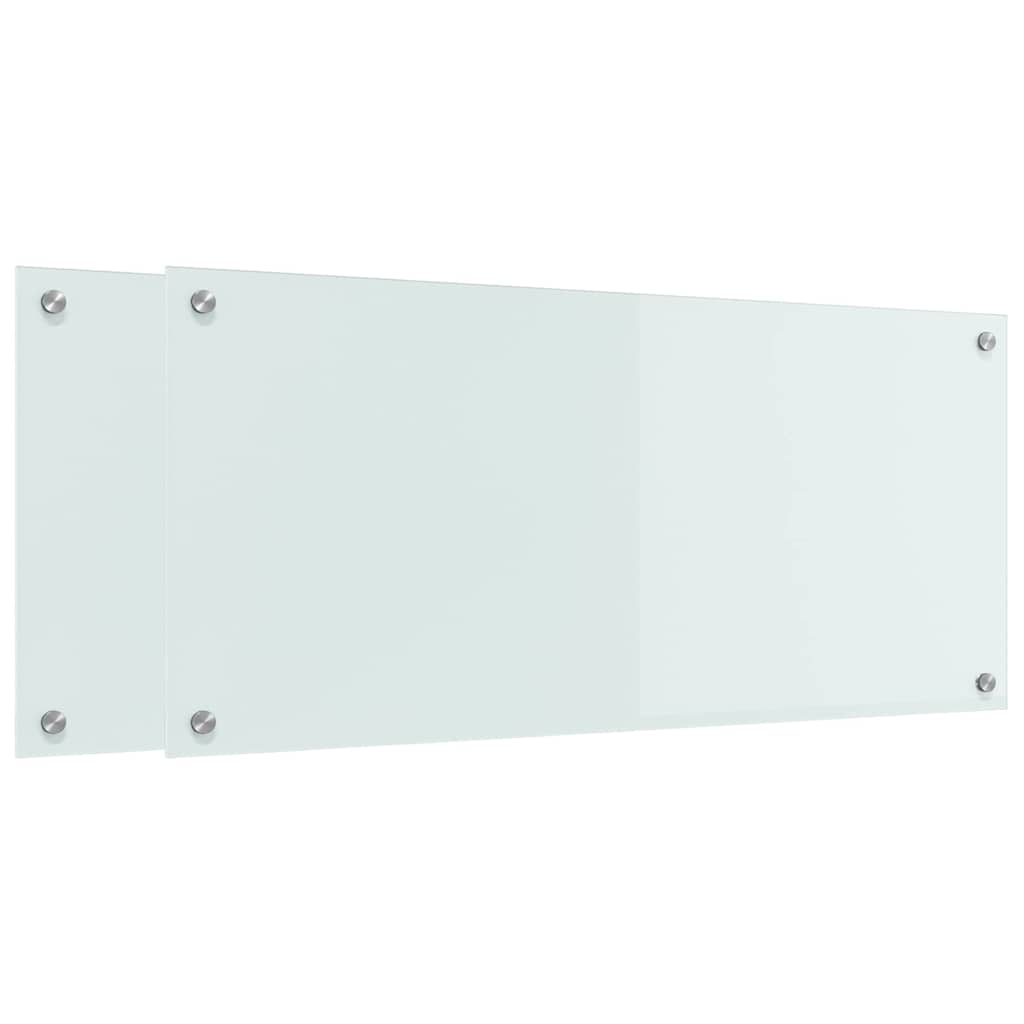 Kuhinjski zid 2 pcs Bijelo 90 x 40 cm Staklo otporno na udarce
