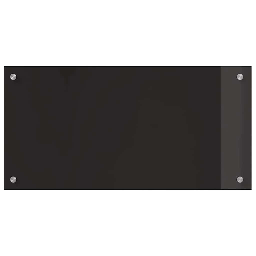 Kuhinjski zid 2 pcs Crna 80 x 40 cm Staklo otporno na udarce