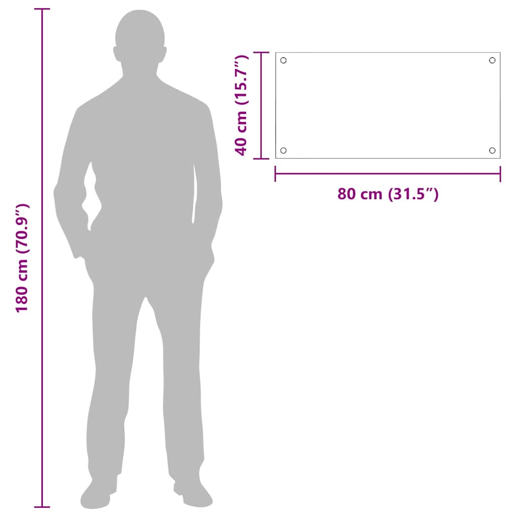 Kuhinjski zid 2 pcs Crna 80 x 40 cm Staklo otporno na udarce