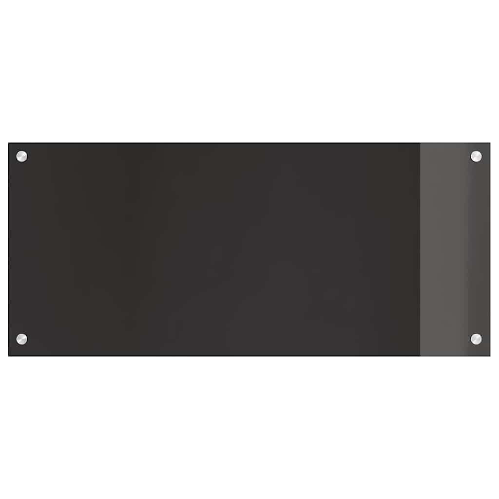 Kuhinjski zid 2 pcs Crna 90 x 40 cm Staklo otporno na udarce