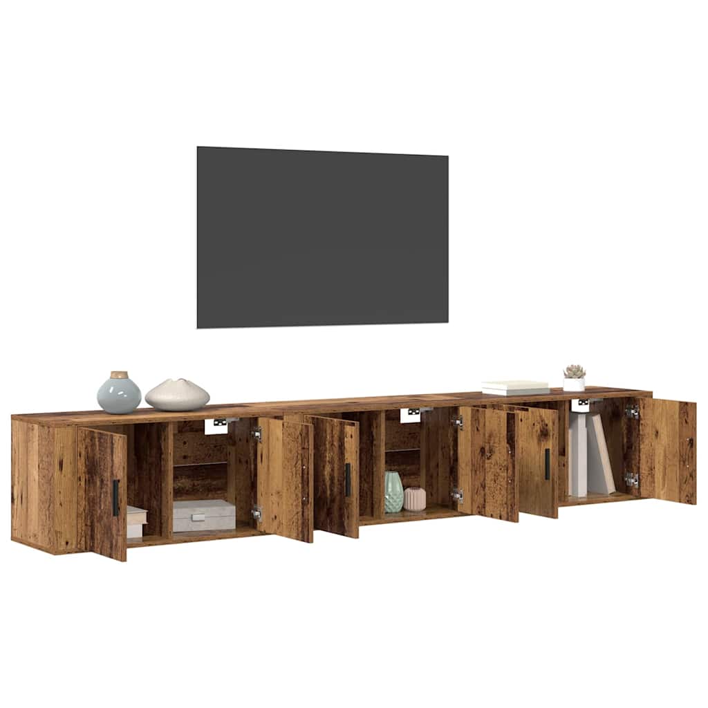 Zidni TV ormar set Zidne 3 pcs Staro drvo 80 x 34,5 x 40 cm