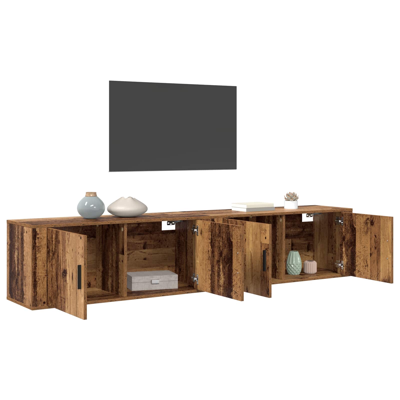 Zidni TV ormar set Zidne 2 pcs Staro drvo 100 x 34,5 x 40 cm