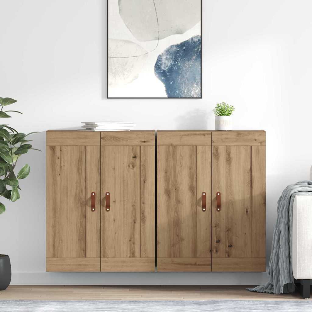 Kabinetski zidni Zidne 2 pcs Umjetnički hrast 69,5 x 34 x 90 cm