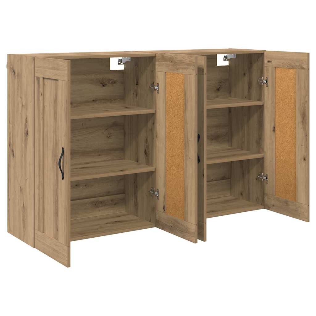 Kabinetski zidni Zidne 2 pcs Umjetnički hrast 69,5 x 34 x 90 cm