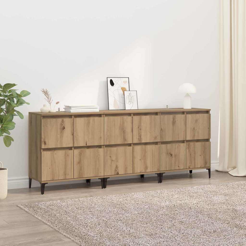Komode 3 pcs Umjetnički hrast 60 x 35 x 70 cm Konstruirano drvo