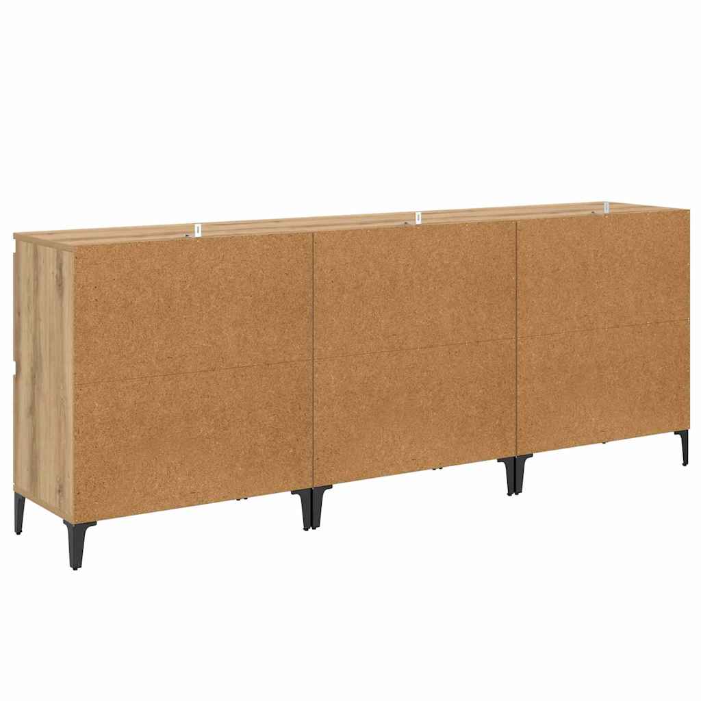 Komode 3 pcs Umjetnički hrast 60 x 35 x 70 cm Konstruirano drvo