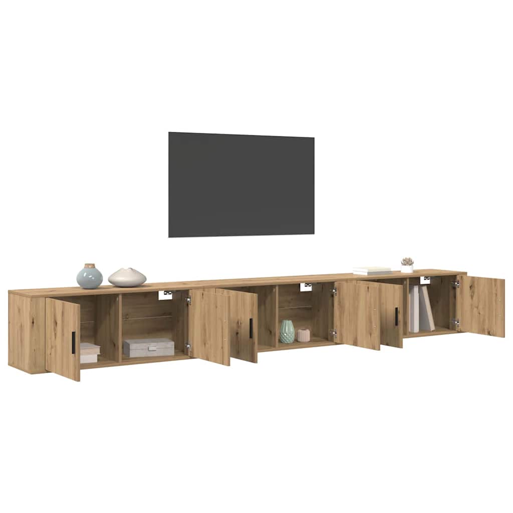 Zidni TV ormar set 3 pcs Umjetnički hrast 100 x 34,5 x 40 cm