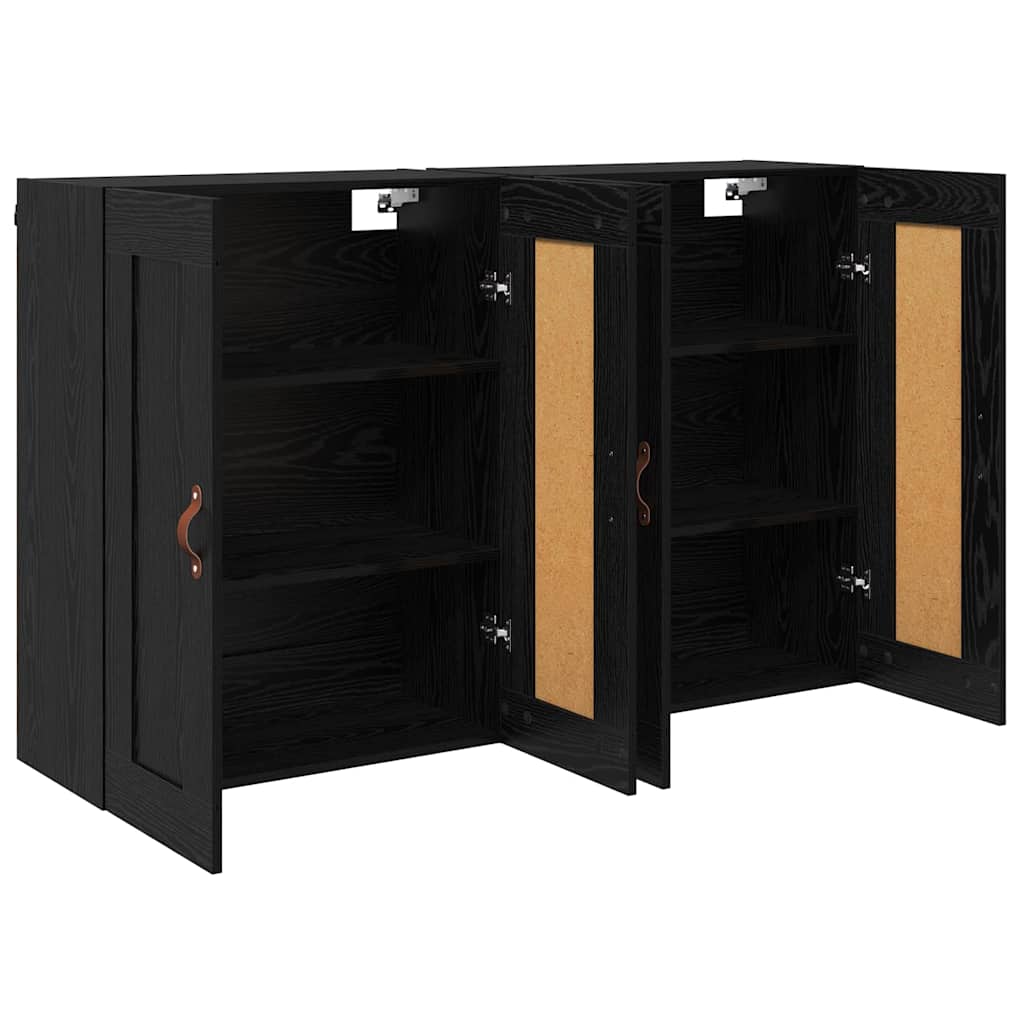 Kabinetski zidni Zidne 2 pcs Crni hrast 69,5 x 34 x 90 cm
