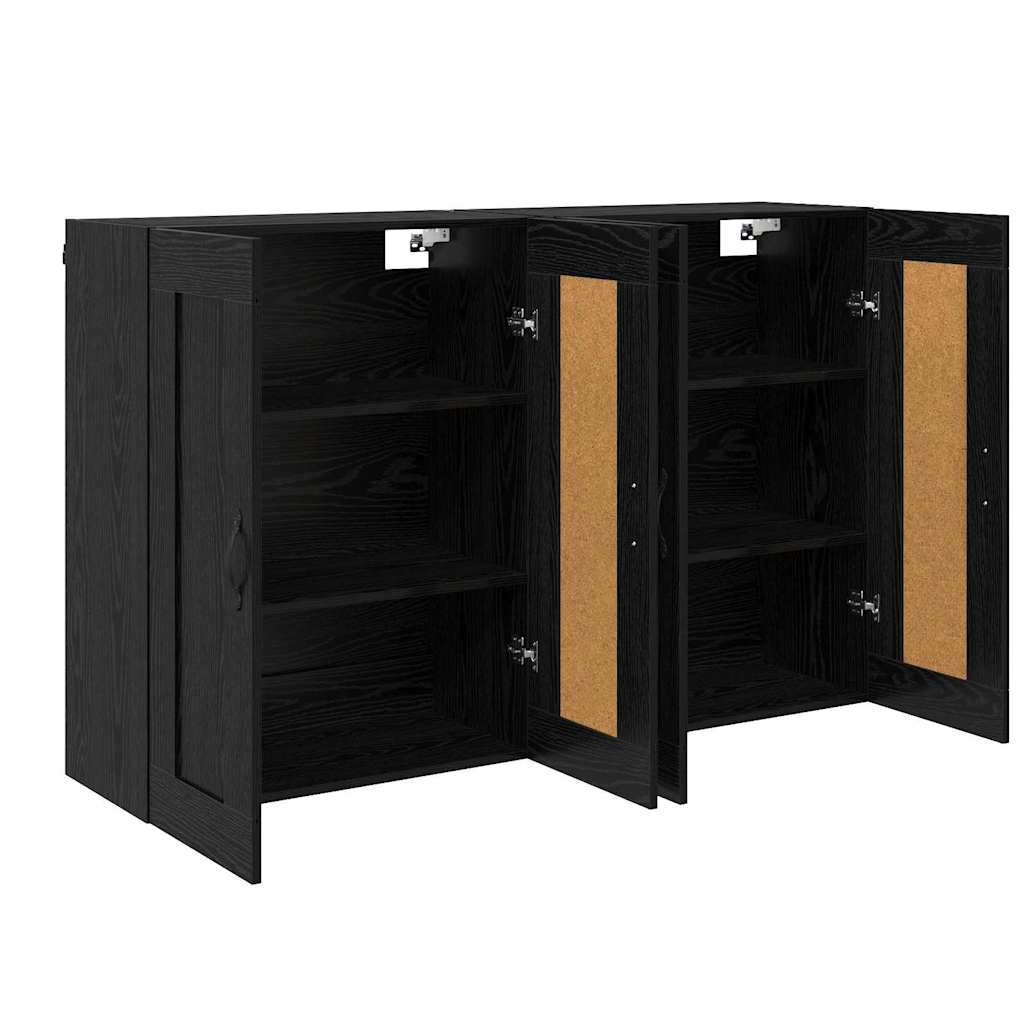 Kabinetski zidni Zidne 2 pcs Crni hrast 69,5 x 34 x 90 cm