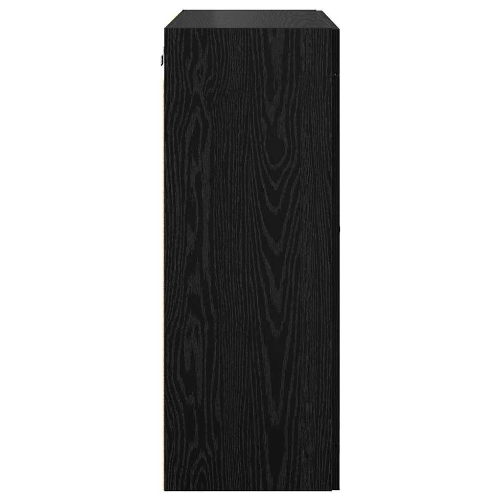 Kabinetski zidni Zidne 2 pcs Crni hrast 69,5 x 34 x 90 cm