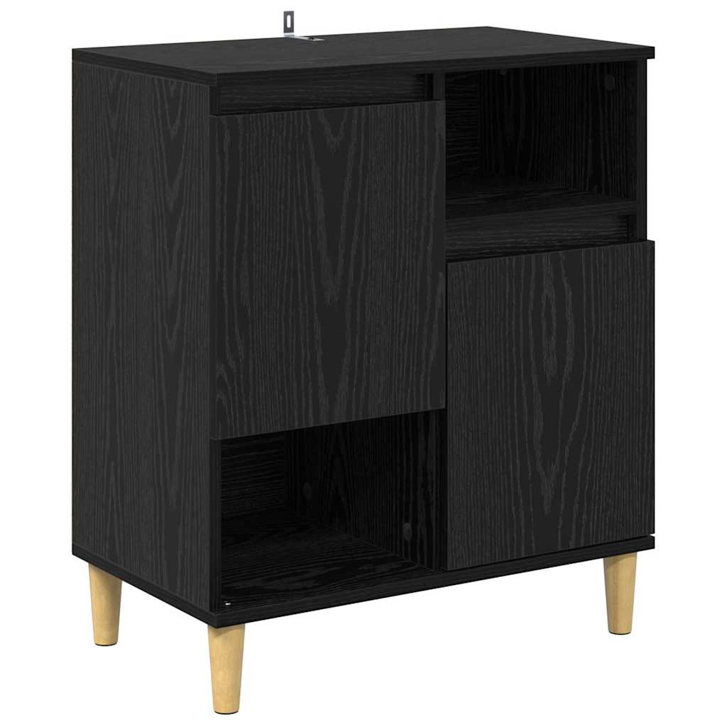 Komode 3 pcs Crni hrast 60 x 35 x 70 cm Konstruirano drvo