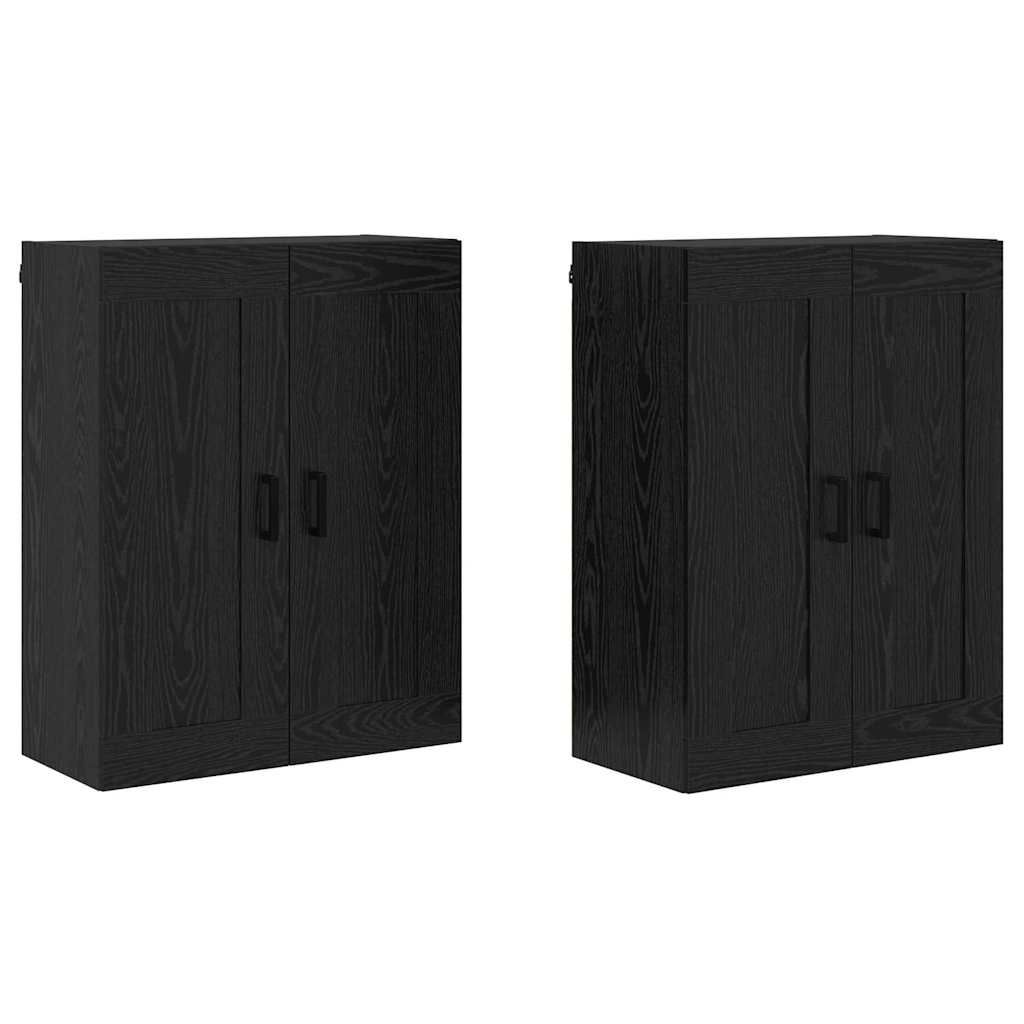 Kabinetski zidni Zidne 2 pcs Crni hrast 69,5 x 34 x 90 cm