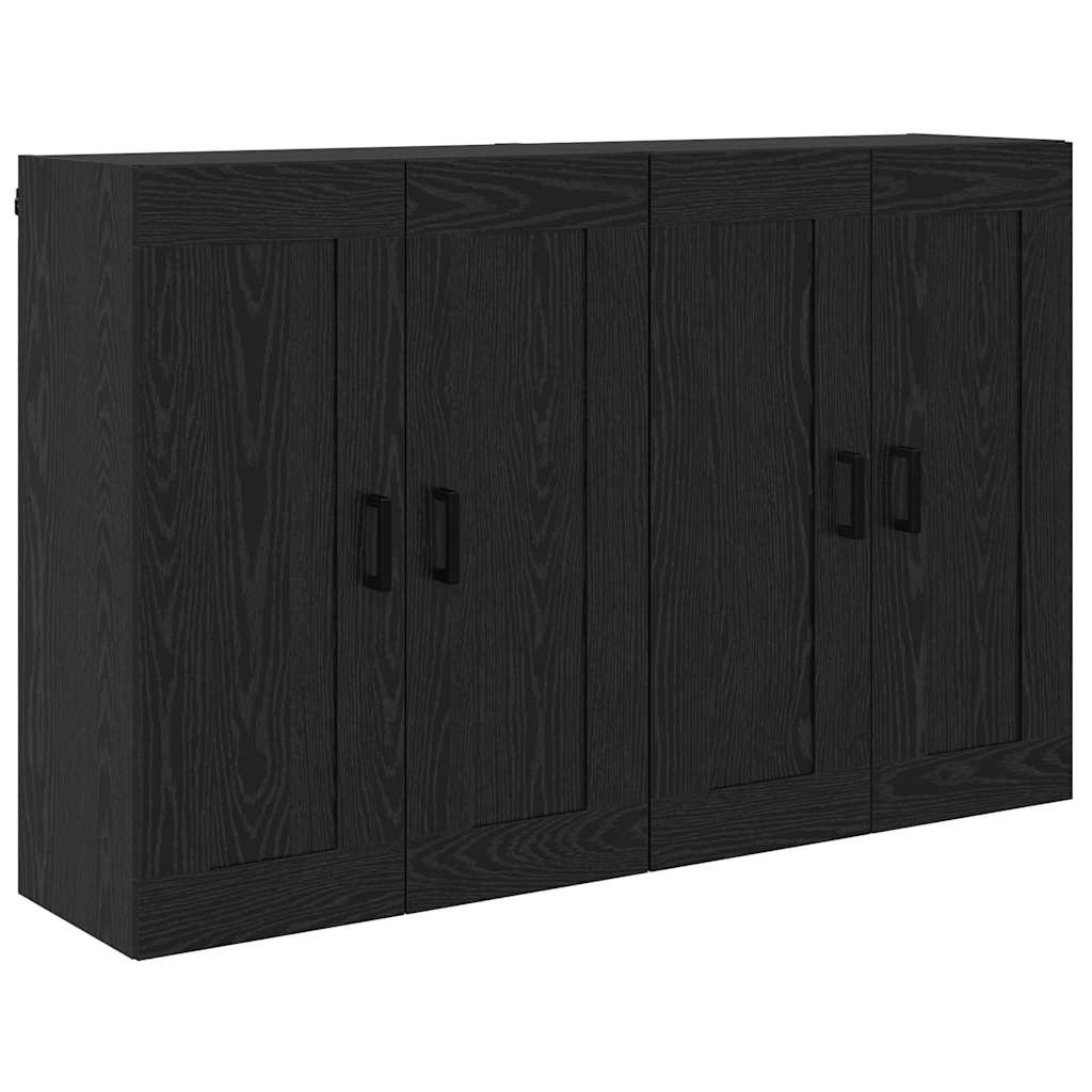 Kabinetski zidni Zidne 2 pcs Crni hrast 69,5 x 34 x 90 cm