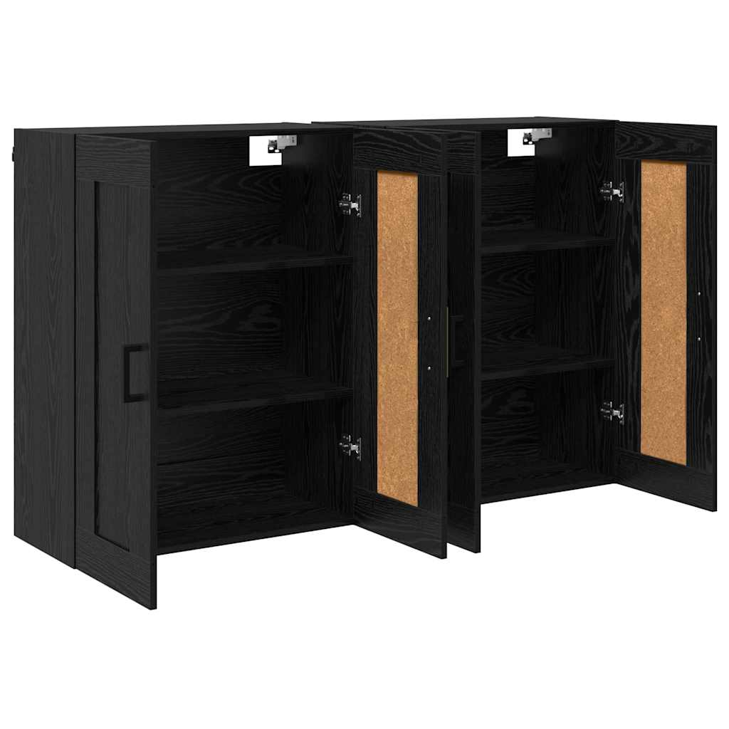 Kabinetski zidni Zidne 2 pcs Crni hrast 69,5 x 34 x 90 cm