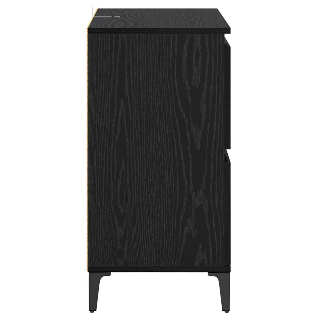 Komode 3 pcs Crni hrast 60 x 35 x 70 cm Konstruirano drvo